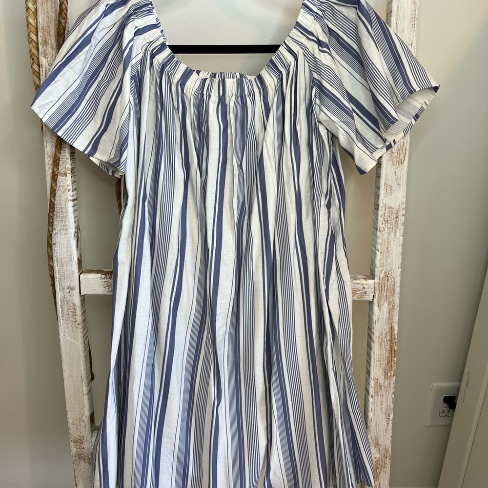 Women’s Striped Blue and White Dress